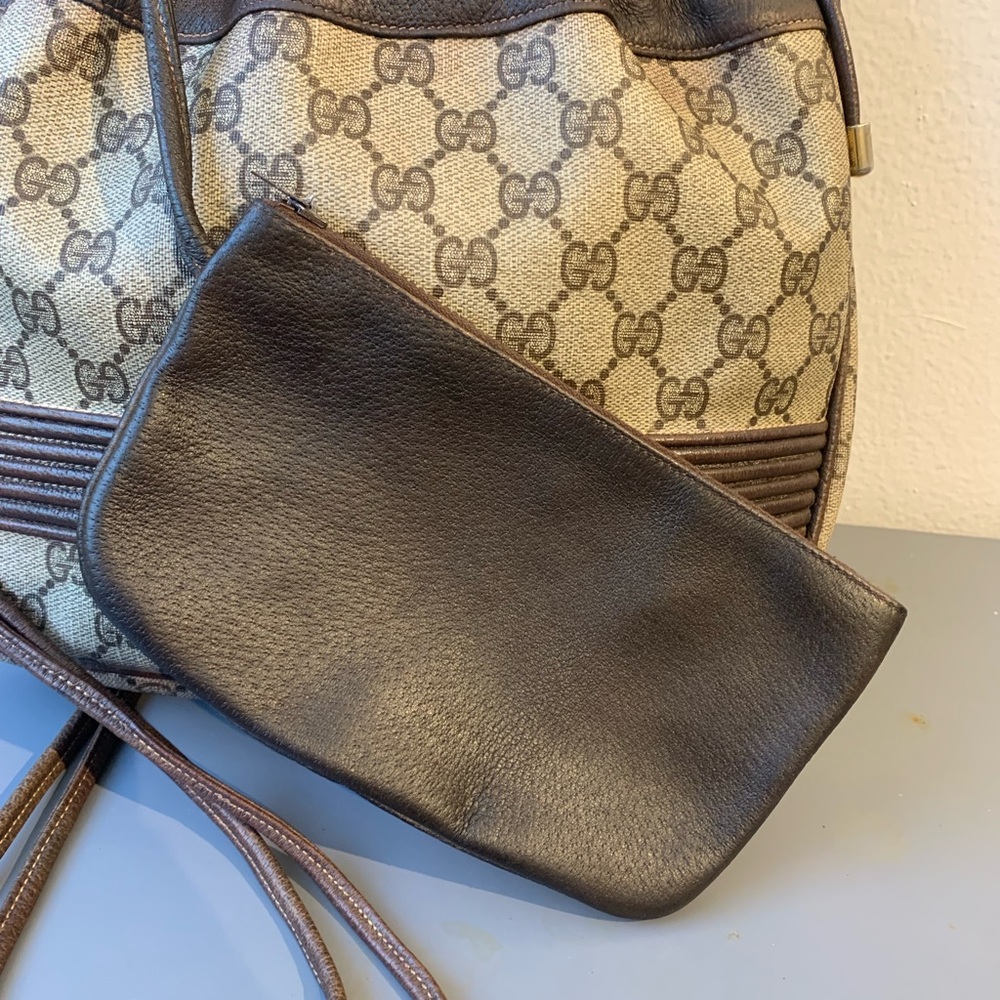 Gucci Vintage 70s Crossbody Bag GG Monogram Camera Bucket Shoulder Bag 1970s - Picture 15 of 17
